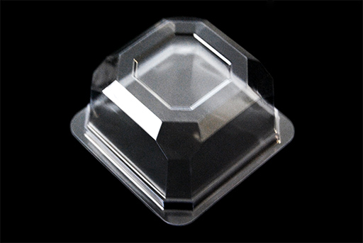 ref.e500sr:Packaging cúbico transparente con tapa de cierre